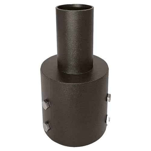 3 inch Round Pole Tenon Adaptor - Vertical Bracket Adapter with Slip Fitter Mount (OD 2 3/8inch) for Outdoor Shoebox Lighting Street LED Parking Lot Light - Bronze Finish