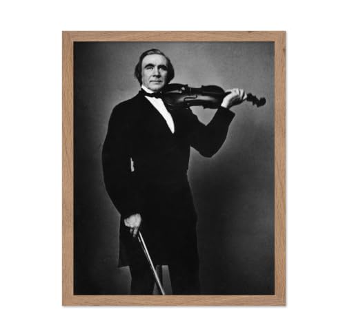 Poster Master vintage Photo - Ole Borneman Bull 1870 - Mathew Brady Portrait Of Norwegian Violin Virtuoso And International Musical Star - 11x14 Beige Framed Wall Art