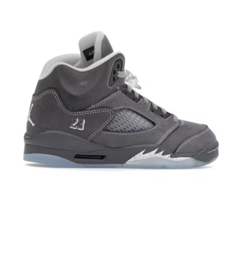 Nike Big Kids Air Jordan 5 Retro Light Graphite and Wolf Grey Size 3.5Y