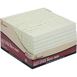 Skilcraft NSN3464849 Self-Stick Note Pad, Yellow, Lined, 3 x 5