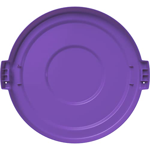 Image of SPARTA Bronco Waste Container Trash Can Lid, Round Trash Bin for Disposal, 20 Gallons, Purple (Pack of 3)