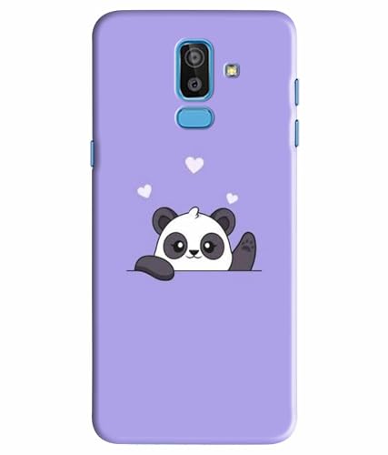 Image of Printed Hard Back Case Cover & Compatible for Samsung Galaxy J8 / Samsung Galaxy A6 Plus | Cute Panda Art (Multicolor) - D1182