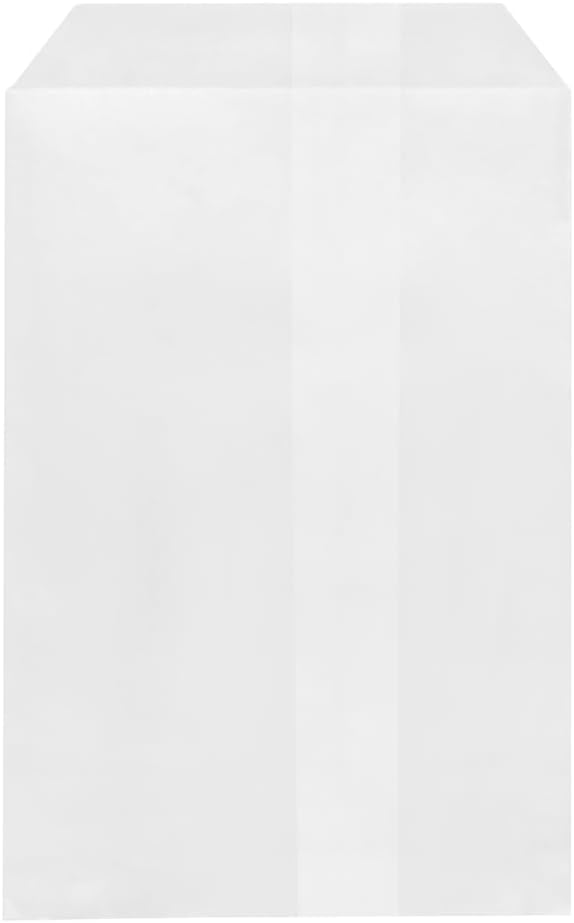 Quotidian White Flat Large Kraft Paper Bags 6x9 in, 100 Count