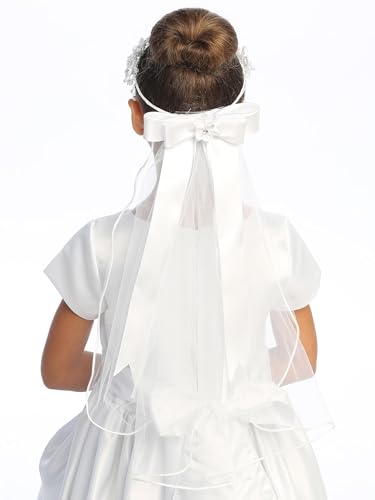Pink Princess Catholic First Communion Veil for Girls 7-16 Crown - Holy 1st Velos para Niñas de Primera Comunion Veils4