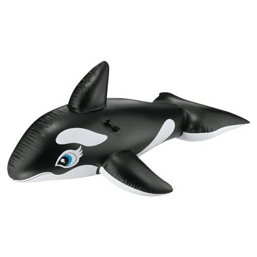 Image of Ride-On Air Inflatable Swimming Pool Float with Handles| Children Safety Rider Tube for Water Play |Floater Raft Lounger Mattress for Kids & Adults| Summer Fun (Age 3+) (Black Whale)