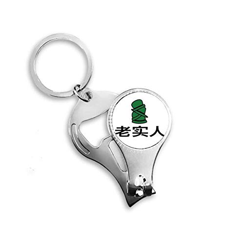 Coupe-ongles porte-clés avec décapsuleur intégré vert pour camping et voyage
