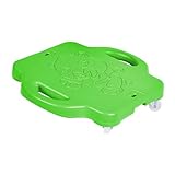 Flaches Scooter-Board mit Griff für Kinder, robustes Indoor-Outdoor-Aktivitätsbrett für Sportunterricht, Fitnessunterricht, Therapie, Balance-Training, 40 x 42 x 10 cm, Grün