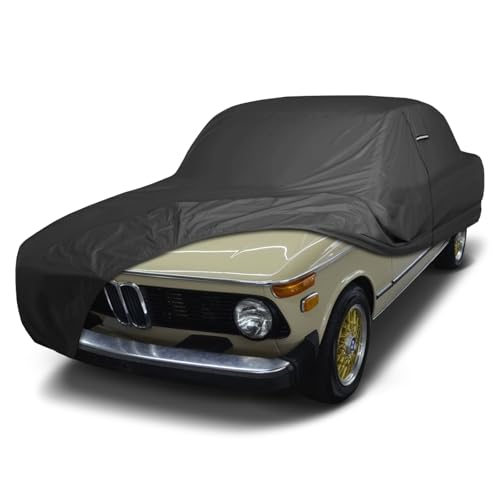 Image of iCarCover Premium Custom Car Cover for 1966-1976 BMW 2002, 2002Ti, 2002Tii 02 Series Waterproof All Weather Rain Snow Sun Protector Custom Fit Full Exterior Indoor Outdoor Protection Car Cover (Black)