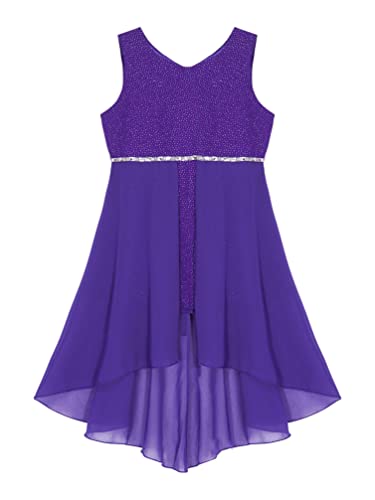 YiZYiF Big Girls Sparkle High Low Dresses Princess Prom Wedding Gown Formal Dance Party Chiffon Casual Summer3