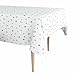 Decoratea Nappe Anti-taches 140 x 240 – Nappe de Table Rectangulaire Décorative 100% Tissu Coton Toile Cirée Grande 240x140 cm Blanc avec Imprimé Nordique à Pois pour Salon, Cuisine (Pois Bleus)