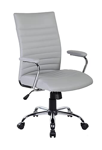 Dmora Wollongong, sillón Ejecutivo con reposabrazos, Silla ergonómica de Oficina, cm 57 x 59 h100/109, Gris