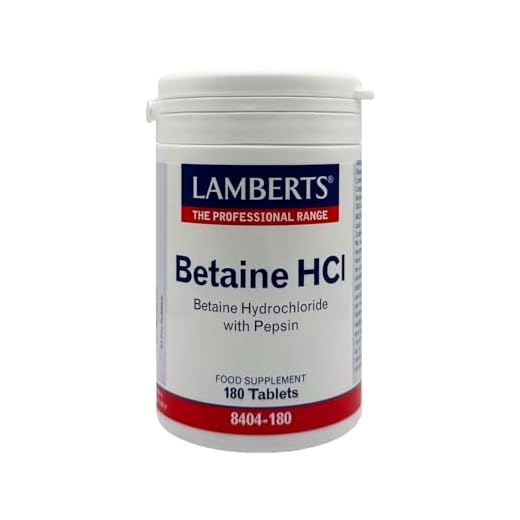 Lamberts Betaína HCl 324mg Pepsina 5mg - 180 Tabletas, 169.9 gramo, 1