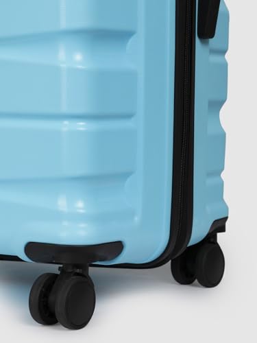 Image of Teakwood 76 CM Unisex Trolley Bag for Travel, Hard Cabin Trolley Large Travel Suitcase Bag, Lock System 360 Degree 8 Rotating Wheels (76 CM, Sky Blue)