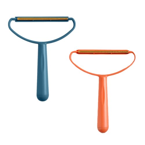 Healvian Quitapelusas Portátil Mini 2 Piezas Azul y Naranja de Material Ecológico Removedor de Pelo para Ropa Sofá y Cama Depiladora Casera Ligera y Práctica para Uso Doméstico