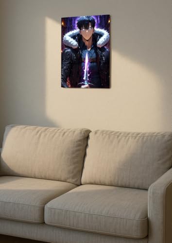 Image of NIJUKA Anime Printed Metal sheet Poster For Home And Room Decoration | For Anime Art Fans Boys And Girls (Jin wo job change)