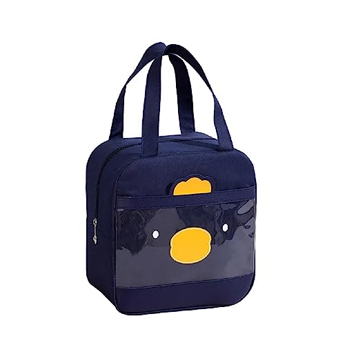 Image of CoolKraft Lunch Bag for School Kids, Girls, Cute Animal Design Bag, Lunch Bag for Office Women Travel Picnic Bag, Insulated Portable Tiffin Bag 29 x 18.5 x 14 cm (Navy Blue)
