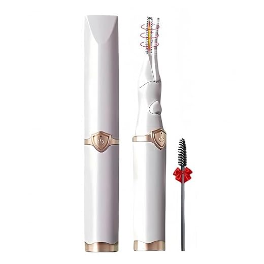 Heated Eyelash Curler, 2-in-1 Clip-Type Design, 3 Temperature Modes, USB Rechargeable Electric Eyelash Curler, Natural Curling 24H Long-Lasting Curl, Gift for Women & Girls, White