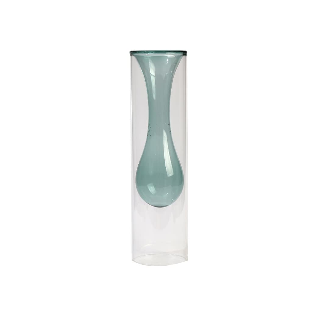 Vase arrangement de fleurs en verre transparent lily