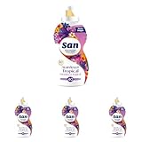 SAN Atardecer Tropical | Perfumador Líquido Concentrado Ropa Lavadora | Fragancia Duradera | 40 Lavados (Paquete de 4)