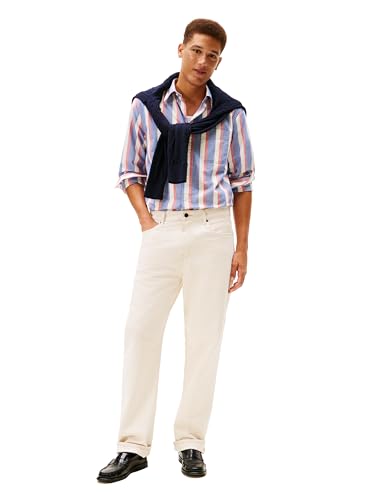 Image of Tommy Hilfiger Men's Long Sleeve Oxford Shirts in Regular Fit, Men's Button Down Shirts, Also Available in Big and Tall