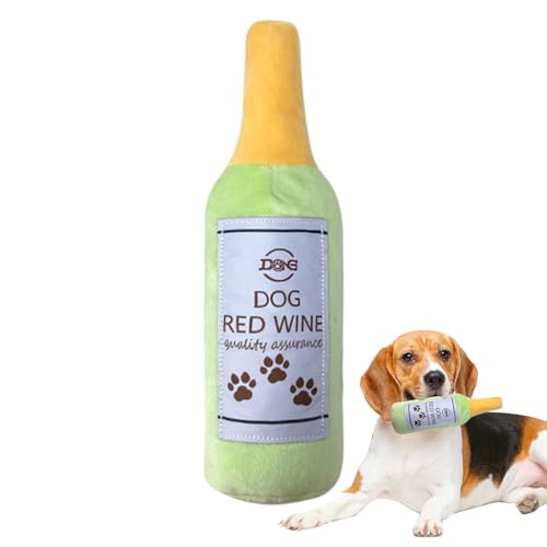 犬用 きゅうきゅう鳴るおもちゃ,ワインボトル形状ゲーム | ぬいぐるみ 噛む おもちゃ | 咀嚼 遊び 投げて取り 歯がため 知能刺激 運動用