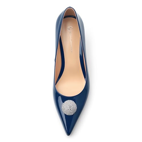 Women's Pumps, with an Elegant Pointed - Closed - Toe, Sparkling Rhinestones, are Highly Versatile for Work, Parties, Weddings and Other Formal Events.2.5 - inch3