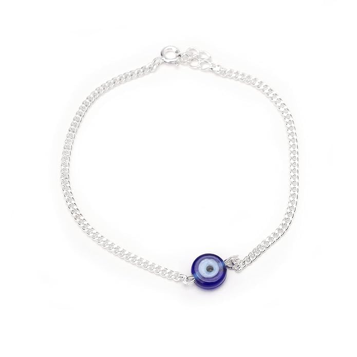 DHRUVS COLLECTION 925 Pure Silver Adjustable Silver Chain Bracelet With Evil Eye For Girls & Women (B0CYQDV4FC) Amazon Price History, Amazon Price Tracker
