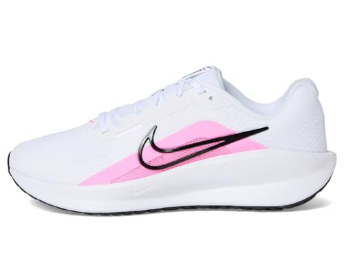 Nike Nike Women's Downshifter 13 Road Running Shoes, White/Pink Spell-Black, 7.5 Extra Wide