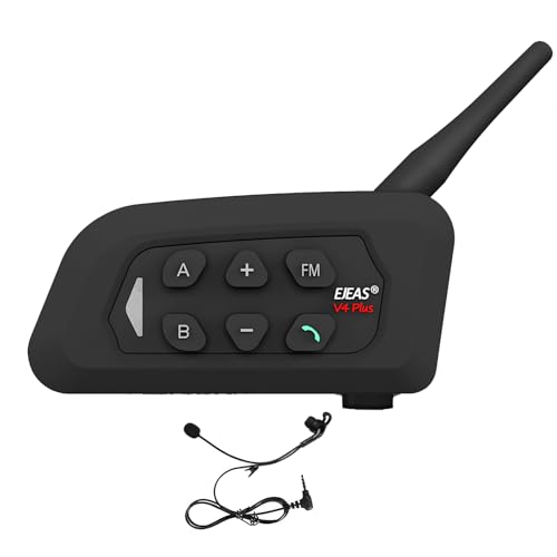 EJEAS V4C Bluetooth Headset Intercom for Referee 4-way Communication System Waterproof 1500m Wireless Interphone With Noise Cancellation for Coach Referee (1pc)