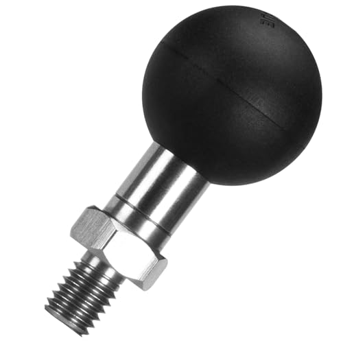 FANAUE Adaptador de Bola de 1 Pulgada con Rosca M8*1,25 Compatible con RAM mounts B tamaño Brazo de Doble Enchufe, Soporte de Cabeza esférica de 1 se Monta en Cualquier Orificio para Tornillo M8*1,25