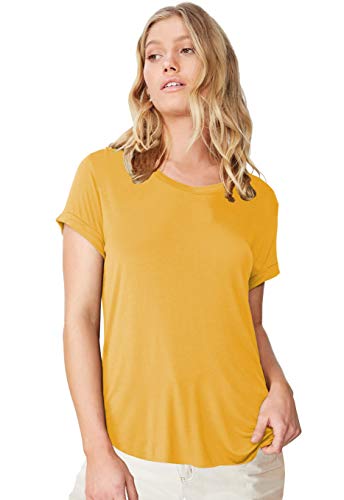 Image of Fabricorn Plain High Low Hem Cotton Tshirt for Women