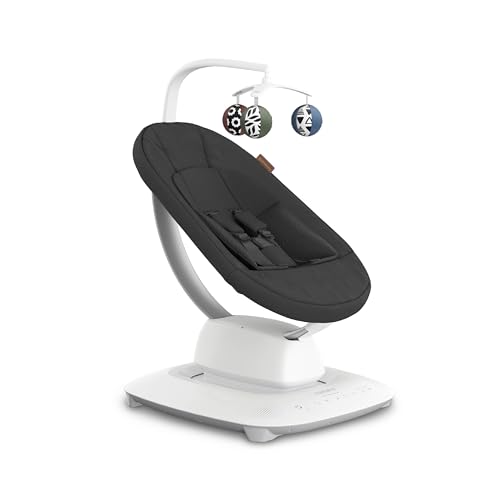 Image of UPPAbaby Mamaroo Smart Swing – Customizable Soothing Modes with MotionSync Technology – Infant Recline + Bluetooth Enabled – Included Newborn Insert – Jake (Charcoal Mélange)