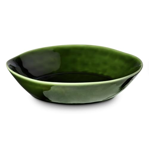 Image of Verde 40-Ounce Stoneware Soup Bowl Set of 4 - Rich Green Hue, Perfect for Soups, Stews, Pasta, or Salads, Complements Olivia Collection