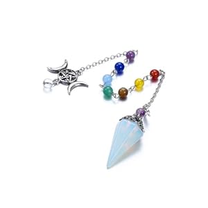 CrystalTears Opal Healing Crystals Pendulum Natural Crystal Stone Point Pendulums for Dowsing Meditation Divination Tool Spiritual Crystal Gifts for Witchcraft Crystal Grid Positive Energy