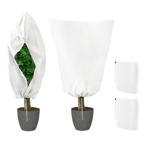 Chicpant Voile Hivernage Plante Exterieur Lot de 2 120x180cm Housse D'hivernage avec Cordon de Serrage Protection...