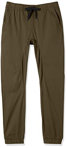 WT02 Herren Jogginghose aus Twill Lässige Hose, Oliv/Blatt für Mich (Leaf It to Me), Mittel