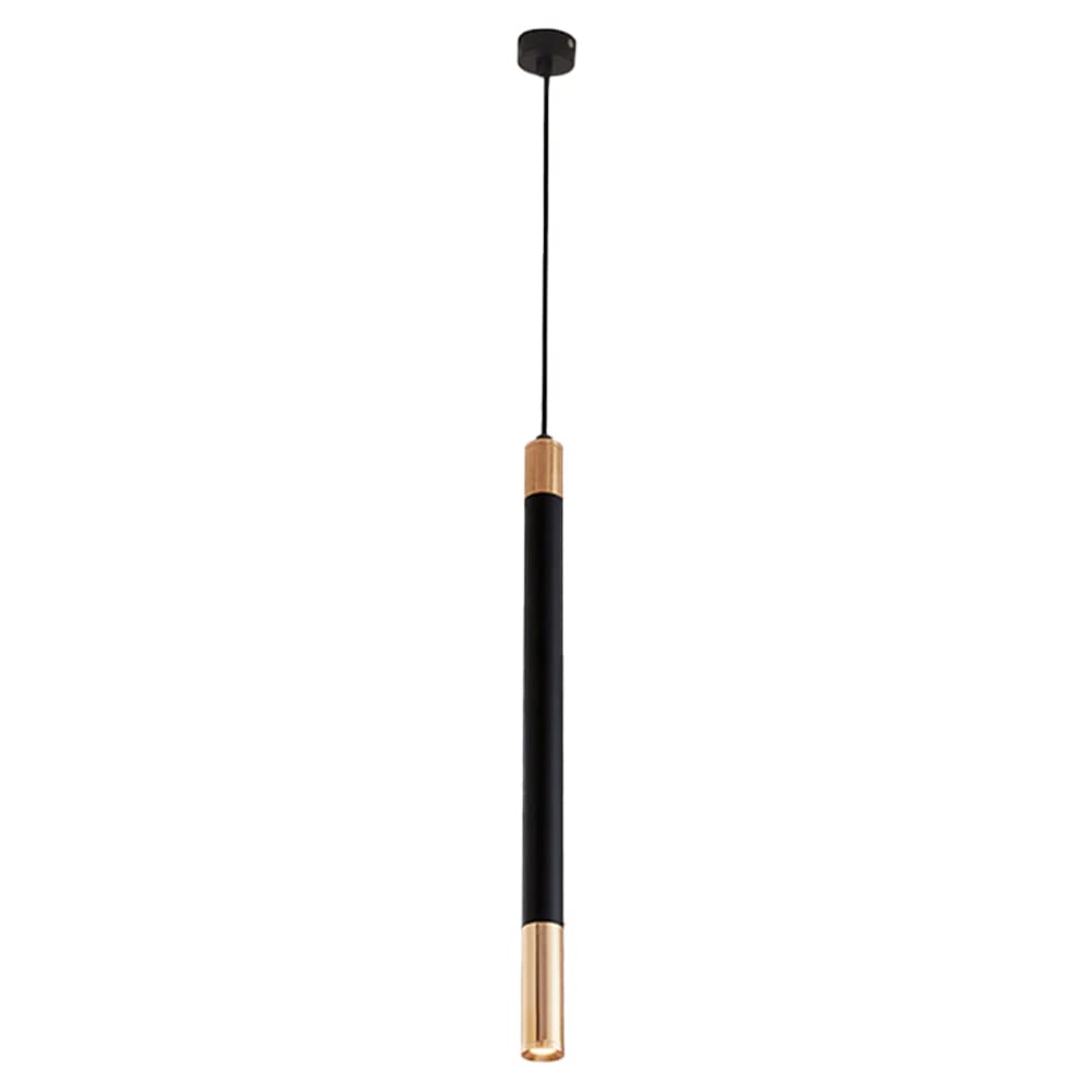 LQX Cylindrical Pendant Lamp Long Tube Chandelier Black Single Head Pendant Lamp Modern LED Bar Droplight Aluminium Downlight Kitchen 3 x 35 cm White Light