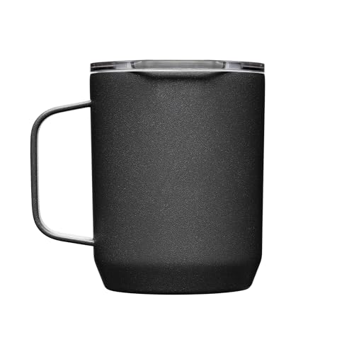 CamelBak Caneca de acampamento térmica Horizon 355 ml - Aço inoxidável - Tampa de três modos, preta