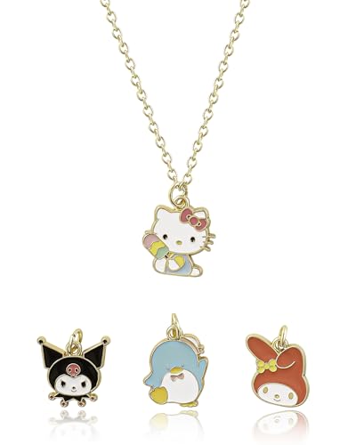 SALLY ROSE Hello Kitty and Friends Charm Necklace for Women Official License, 16