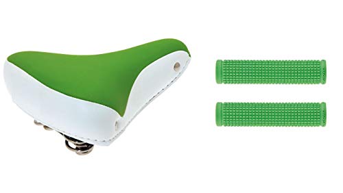  SELLA con MOLLE VERDE + Coppia MANOPOLE VERDE City Bike - Olanda - Graziella Vintage - TUTTI I COLORI
