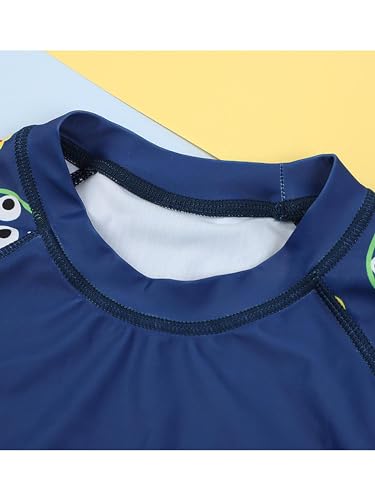 Boys 2Pcs Swimsuit UPF 50+ Rash Guard Long Sleeve Swim Top with Swim Pants Set Swimwear4
