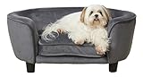Enchanted Home Pet Dark Grey Coco Pet Sofa, 26.5" L X 16" W X 11" H