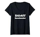 Photo Gallery donna snowboarding badass snowboarder maglietta con collo a v Photo Gallery donna snowboarding badass snowboarder maglietta con collo a v