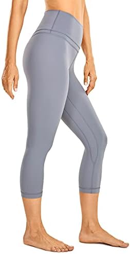 CRZ YOGA Women's Naked Feeling Workout Capris Leggings 19" - Gym Compression Tummy Control Yoga Capri Pants Sleet X-Small