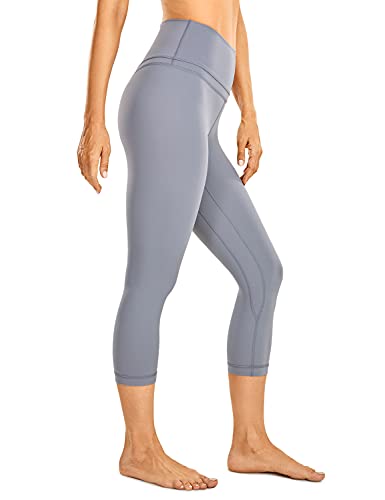 Crz Yoga Women's Naked Feeling Workout Capris Leggings 19" - Gym Compression Tummy Control Yoga Capri Pants Sleet X-Small #TOP18