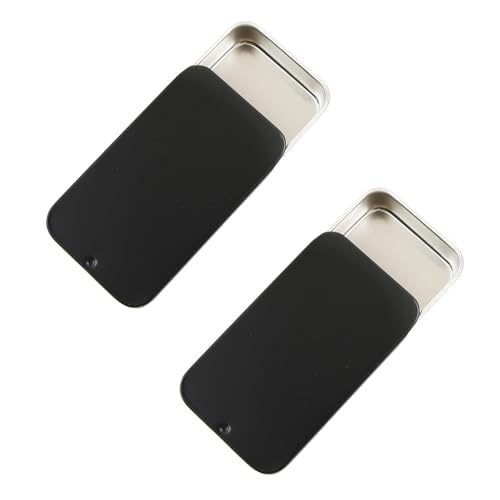 Vagocom 2Pcs Toothpick Holder, Portable Empty 2.7*1.6*0.6inch / 7*4.2*1.5cm Reusable Metal Toothpicks Case,Small Toothpick Dispenser for Travel,Outdoor,Camping(Black)