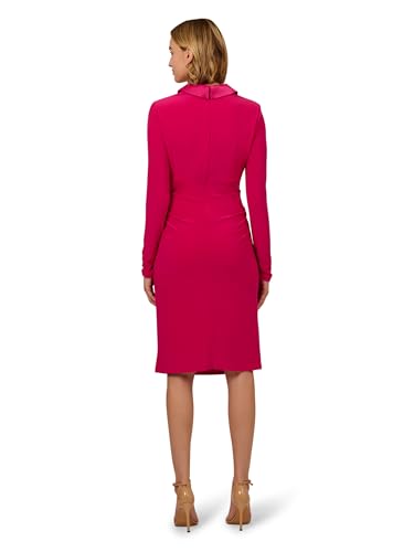 Image of Adrianna Papell Stretch Jersey Tuxedo Cocktail Dress with Shawl Collar