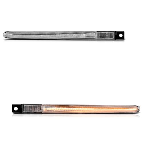 VIPMOTOZ Full LED Strip Side Marker Lights Fender Parking Lamps Compatible With 2008-2013 BMW E92 M3 Coupe Convertible Sedan Chrome Housing Clear Lens Direct Replacement Left & Right Side Pair Set