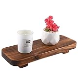 ANUBHAV HANDICRAFTS Wood Riser Wooden Inch Decorative Pedestal Stand Tray Displays Decorations for Rustic Home and Kitchen Decor (Brown - 10.6x4x1.5 Inch)