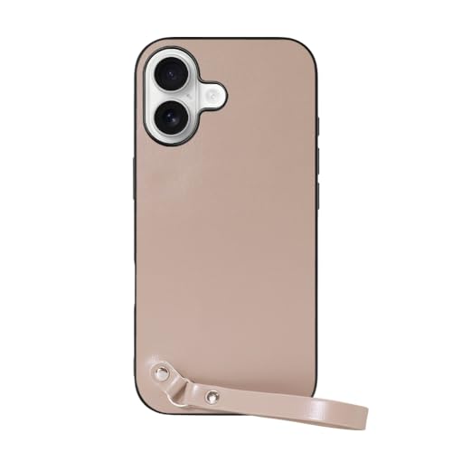 LOOF MACARON-SHELL iPhone17 �p �P�[�X �J�o�[ �X�g���b�v �{�v ���U�[ �X�}�z�P�[�X �X�g���b�v�z�[�� �}�J���� ���킢�� �V���v�� �ϏՌ� ���^ �y�� leather [�����u�����L������]
